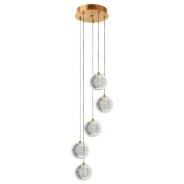 Light Prestige Brillant LP-3303/5P GD Hanglamp 5x28W/LED 3000K|4000K|6000K 2220lm IP20
