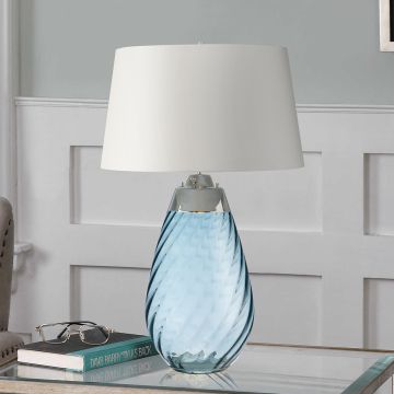 Elstead Lighting LENA LARGE LENA-TL-L-BLUE-OWSS Tafellamp 1X7W/GU10+1x60W/E27