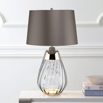Elstead Lighting LENA SMALL LENA-TL-S-SMOKE Tafellamp 1X7W/GU10+1x60W/E27