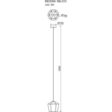 Zuma Line COLORE MD3350-1BL/CO Hanglamp 1x6W/LED 3000k 134lm