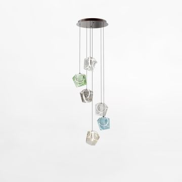 Zuma Line COLORE MD3350A-6BL/MIX Hanglamp 6x6W/LED 3000k 804lm