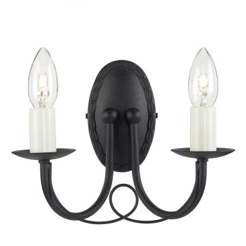 Elstead Lighting MINSTER MN2-BLACK Wandlamp 2x60W/E14