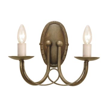 Elstead Lighting MINSTER MN2-BLK-GOLD Wandlamp 2x60W/E14