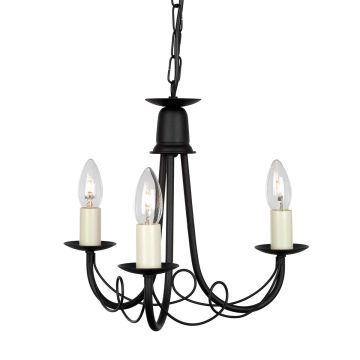 Elstead Lighting MINSTER MN3-BLACK Kroonluchter 3x60W/E14