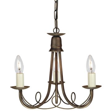 Elstead Lighting MINSTER MN3-BLK-GOLD Kroonluchter 3x60W/E14