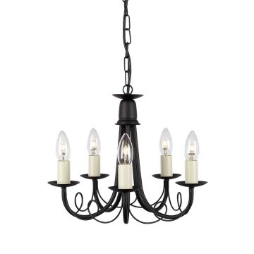 Elstead Lighting MINSTER MN5-BLACK Kroonluchter 5x60W/E14