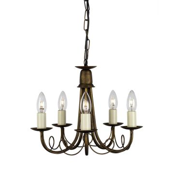 Elstead Lighting MINSTER MN5-BLK-GOLD Kroonluchter 5x60W/E14