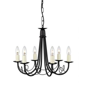 Elstead Lighting MINSTER MN6-BLACK Kroonluchter 6x60W/E14