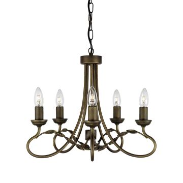 Elstead Lighting OLIVIA OV5-BLK-GOLD Kroonluchter 5x60W/E14
