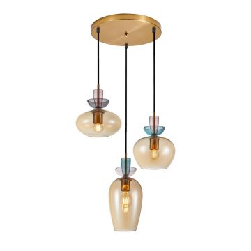 Italux Fanda PND-31882-3A-GD-AMB Hanglamp 3x40W/E27 IP20