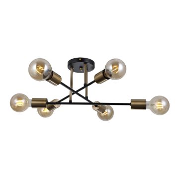 Italux FORMIO PND-4052-6-BL-HBR Plafondlamp 6x40W/E27 IP20