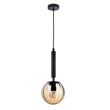 Italux RAVENA PND-2324-1 BK+AMB Hanglamp 1x10W/E27 IP20