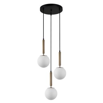 Italux Ravena PND-2324-3A GD+OPAL Hanglamp 3x10W/E27 IP20
