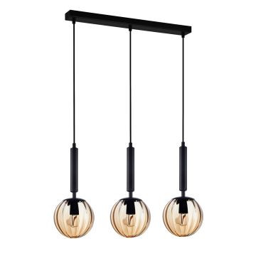 Italux RAVENA PND-2324-3L BK+AMB Hanglamp 3x10W/E27 IP20