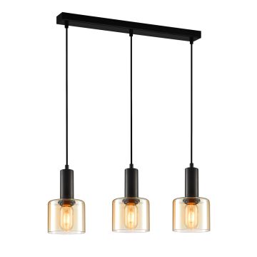 Italux SANTIA PND-65342-3-BK+AMB Hanglamp 3x40W/E27 IP20