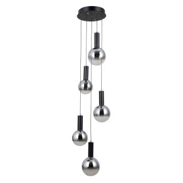 Italux Strela PND-34378-5S-BK Hanglamp 5x25W/LED 3000K 1450lm IP20