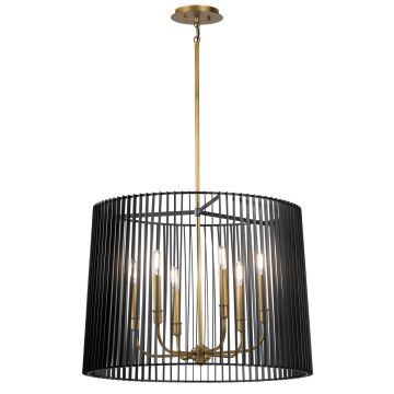 Quintiesse LINARA QN-LINARA-6P-BK Kroonluchter 6x60W/E14