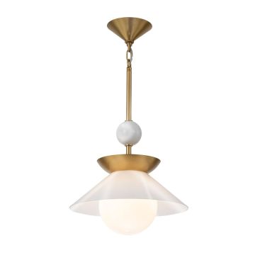Quintiesse Saucer QN-SAUCER-1P-M-AB-OPAL Hanglamp 1x40W/E27 IP20