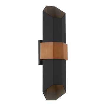 Quoizel Chasm QZ-CHASM-L-BKW Wandlamp 2x9.5W /LED IP44