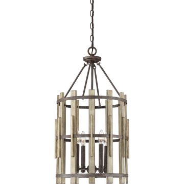 Quoizel WOOD HOLLOW QZ-WOOD-HOLLOW-4P Hanglamp 4x60W/E14