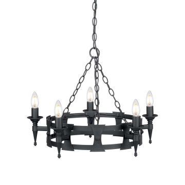 Elstead Lighting SAXON SAX5-BLK Kroonluchter 5x60W/E14