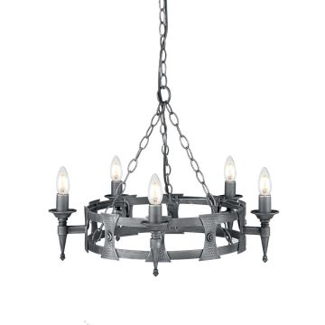 Elstead Lighting SAXON SAX5-BLK-SIL Kroonluchter 5x60W/E14