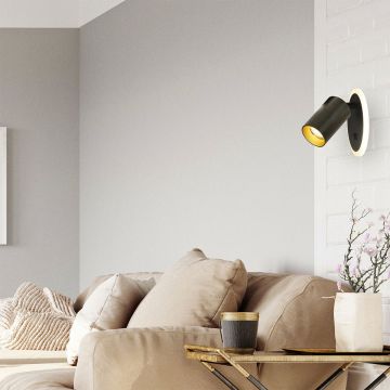 Light Prestige Parma LP-0612/1WS BK Wandlamp 1x50W/GU10 3000K|4000K|6000K IP20